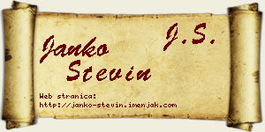 Janko Stevin vizit kartica